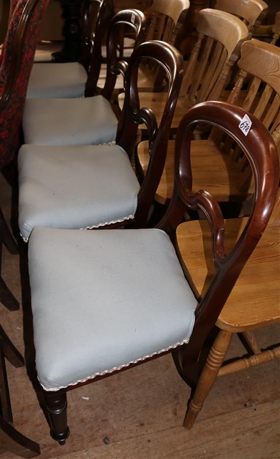 Set 4 mahogany dining chairs(-)